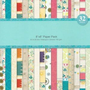 Assorted 8 by 8 Paper Pack - Brights (Set of 32 sheets)
