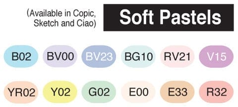 Copic Ciao 12pc Papercrafting Set Pastel Papercrafting Color Charts Soft Pastels 1 large Papercrafting-Color-Charts-Soft-Pastels_1_large
