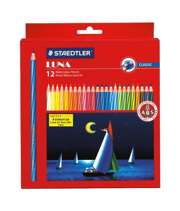 Staedtler Luna ABS Water Color Pencils - Box of 12 colors