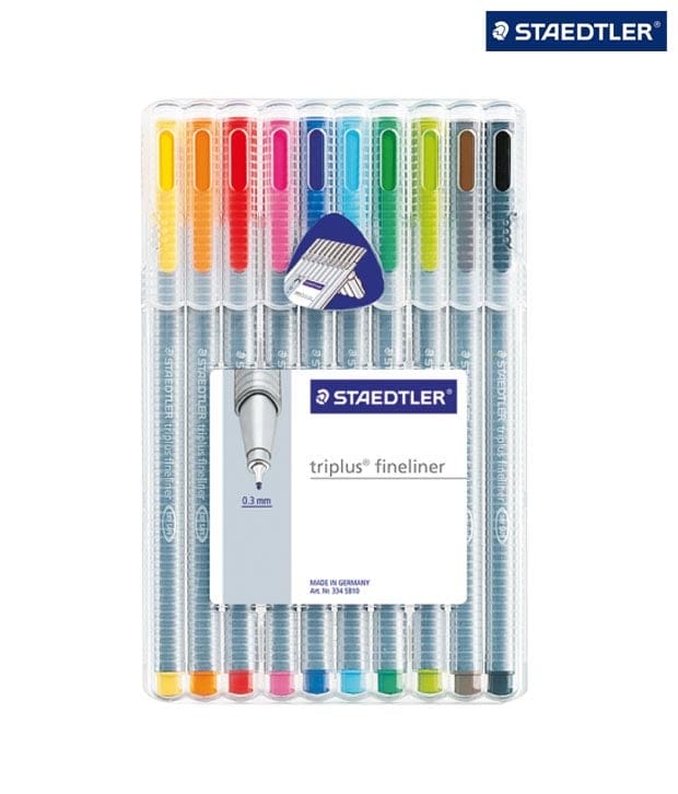 Staedtler Triplus Fineliner Pen - Set of 10 Colors STD 334 SB 10 Staedtler Triplus Fineliner Pen - Set of 10 Colors
