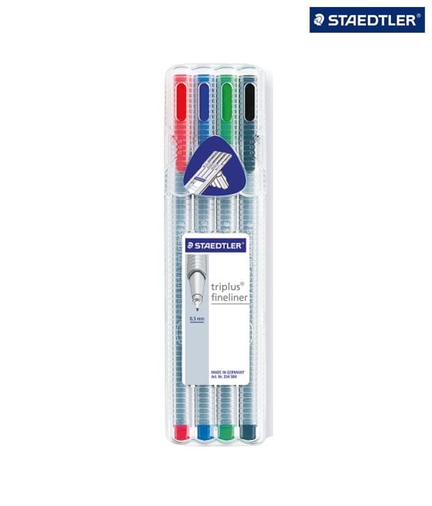 Staedtler Triplus Fineliner Pen - Set of 4 Colors STD 334 SB 4 Staedtler Triplus Fineliner Pen - Set of 4 Colors
