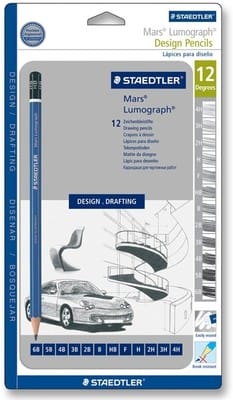 Staedtler Mars Lumograph Pencil (12 assorted degrees) Staedtler 100 G 12 Staedtler Mars Lumograph Pencil (12 assorted degrees)