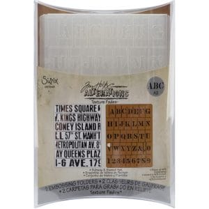 Sizzix Textured Impressions Embossing Folders 2PK - Subway and Stencil Set