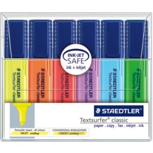 Staedtler Textsurfer Classic Highlighter Pens - Pack of 6 Colors