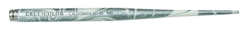 Cretacolor Calligraphy Nib Holder - White/Silver Marble Effect