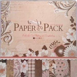 12x12 EnoGreeting Scrapbook paper pack - Elegant Flowers (Set of 24 sheets and 3 die cut sheets)