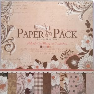12x12 EnoGreeting Scrapbook paper pack - Elegant Flowers (Set of 24 sheets and 3 die cut sheets)
