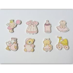Baby Girl Wooden Embellishment Set (8 pcs)