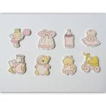 Baby Girl Wooden Embellishment Set (8 pcs)
