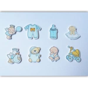Baby Boy Wooden Embellishment Set (8 pcs)