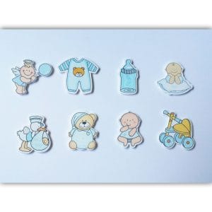 Baby Boy Wooden Embellishment Set (8 pcs)