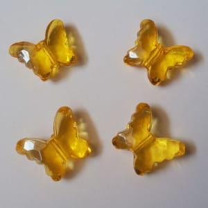 Plastic Butterflies (Large) - Dark Yellow