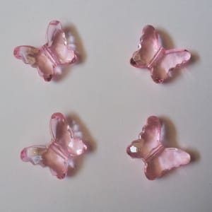 Plastic Butterflies (Large) - Baby Pink