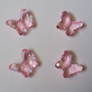 Plastic Butterflies (Large) - Baby Pink