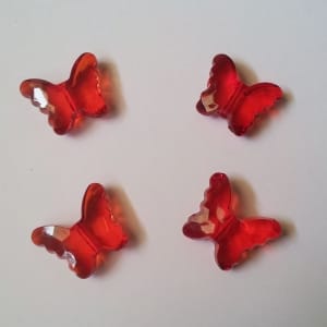 Plastic Butterflies (Large) - Red