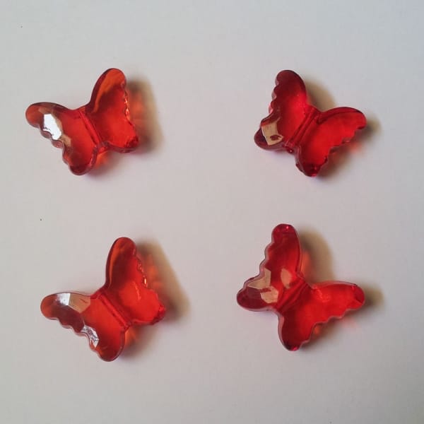 Plastic Butterflies (Large) - Red