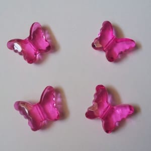 Plastic Butterflies (Large) - Dark Pink