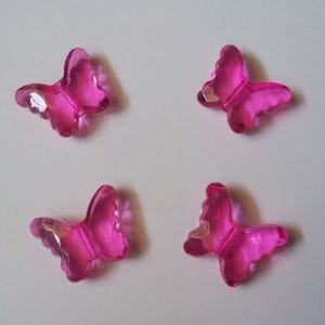 Plastic Butterflies (Large) - Dark Pink