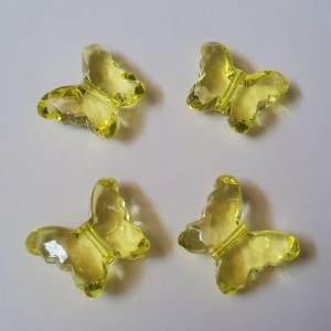 Plastic Butterflies (Large) - Light Yellow (Pack of 10 butterflies)
