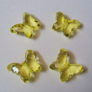 Plastic Butterflies (Large) - Light Yellow (Pack of 10 butterflies)