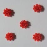 Resin Flower (1.5 cm) - Design 1 - Red