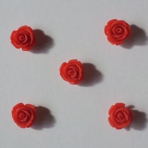 Resin Roses (1cm) - Design 1 - Red
