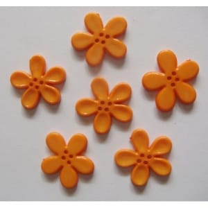 Large Plastic Flower Buttons - Orange