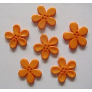 Large Plastic Flower Buttons - Orange
