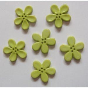 Large Plastic Flower Buttons - Green