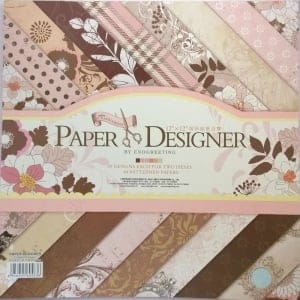 12x12 Scrapbook paper pack - Elegant Flowers Paper Stack (Set of 40 sheets)