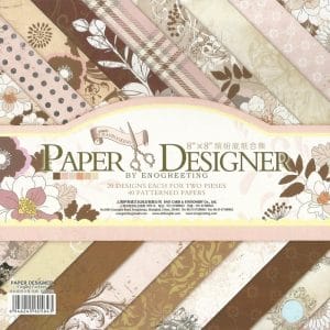 8x8 EnoGreeting Scrapbook paper pack - Elegant Flowers (Set of 40 sheets)