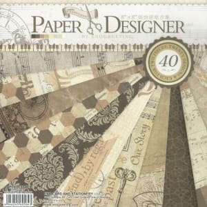 8x8 EnoGreeting Scrapbook paper pack - Retro Style (Set of 40 sheets)