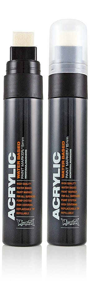 Montana Acrylic Paint Marker 15mm - Black large acrylic mrkr 15mm shk black Montana Acrylic Paint Marker 15mm - Black