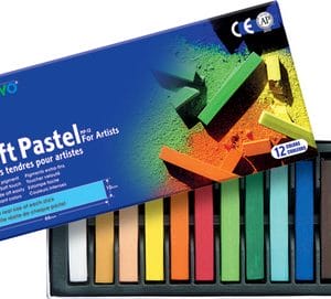 Mungyo Square Shaped Soft Pastel Crayon -General Series (12 assorted colors)