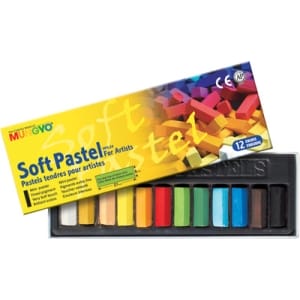 Mungyo Soft Pastel Half-Length Crayons (12 assorted colors)