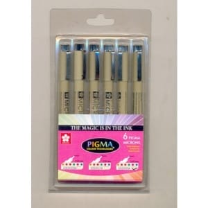 Sakura Pigma Micron - Set of 6 assorted colors(05 Point Size)