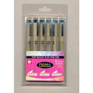 Sakura Pigma Micron - Set of 6 assorted colors(05 Point Size)