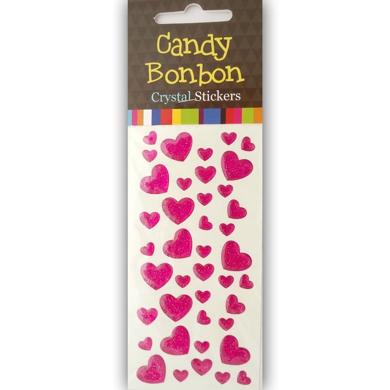 Crystal Stickers - Hearts (Pink) cast 87 Crystal Stickers - Hearts (Pink)