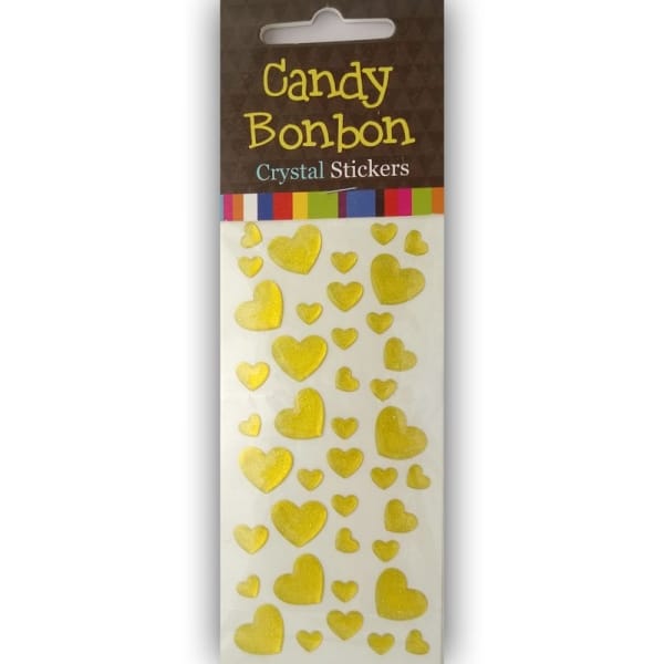 Crystal Stickers - Hearts (Yellow)