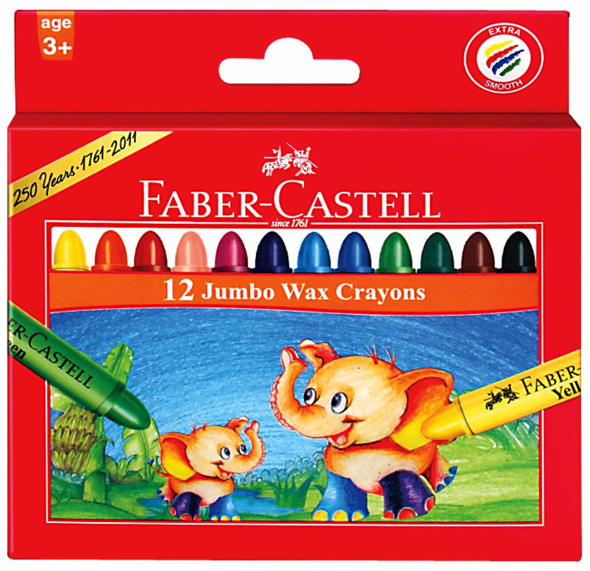 Faber Castell Jumbo Wax Crayons (Pack of 12) f1100201122012 Faber Castell Jumbo Wax Crayons (Pack of 12)