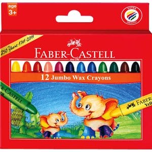 Faber Castell Jumbo Wax Crayons (Pack of 12)