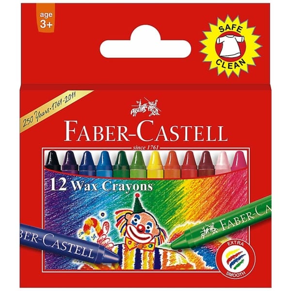 Faber Castell Extra Long Wax Crayons (Pack of 12)