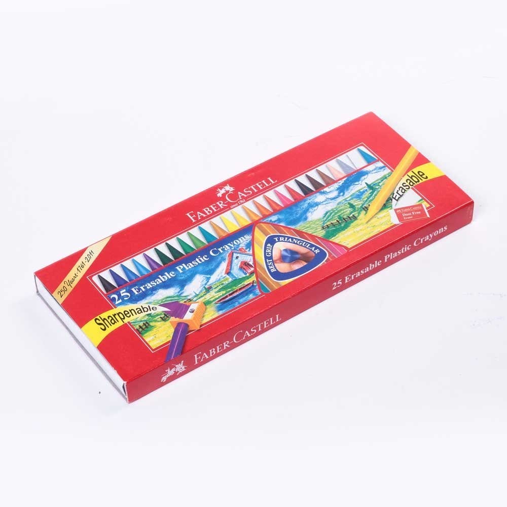 Faber Castell Erasable Plastic Crayons - Regular (Pack of 25) f1110202141025 Faber Castell Erasable Plastic Crayons - Regular (Pack of 25)