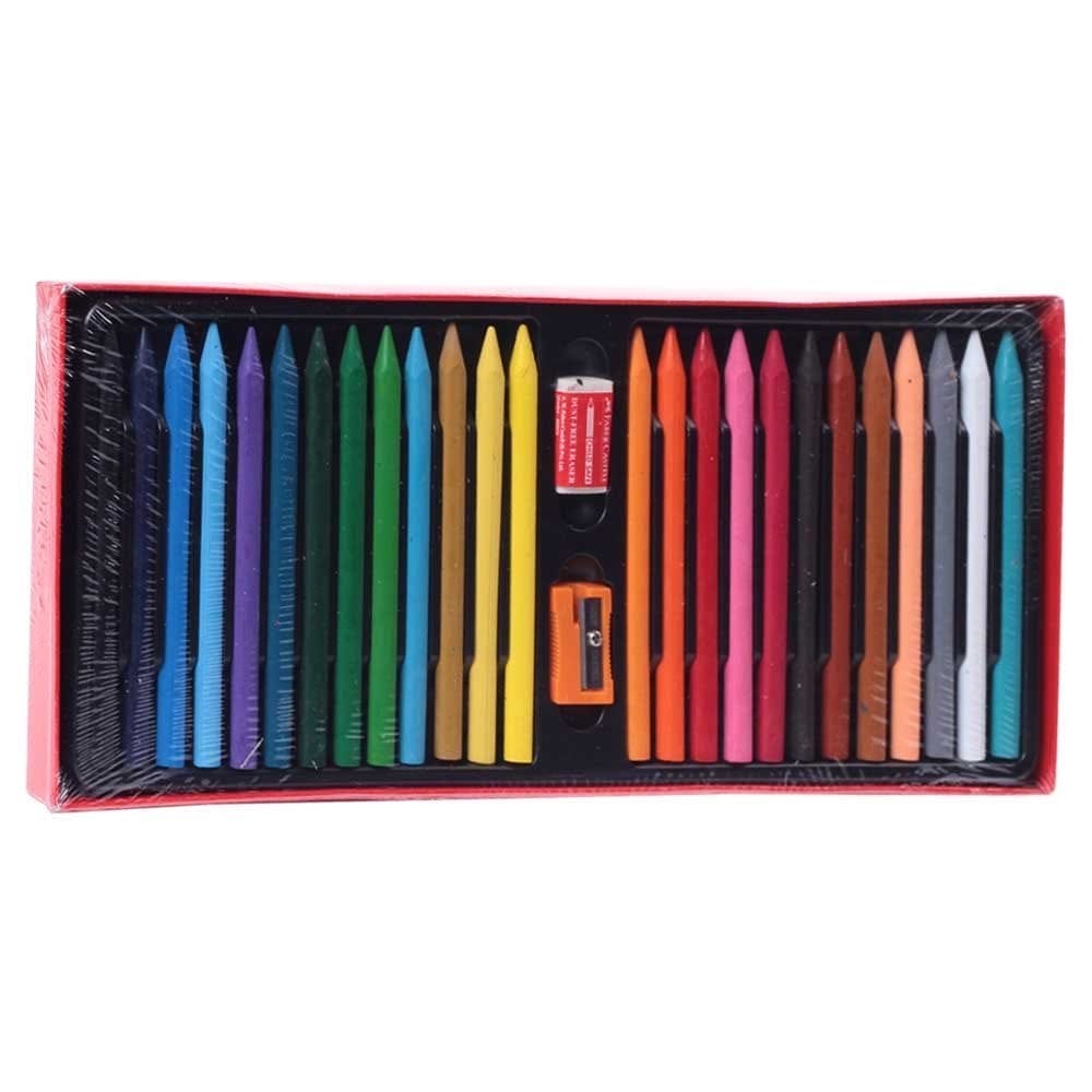 Faber Castell Erasable Plastic Crayons - Extra Long (Pack of 25) f1110202145025 1 f1110202145025-1