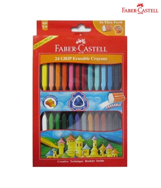 Faber Castell Erasable Grip Crayons (Pack of 24) f1110203150024 Faber Castell Erasable Grip Crayons (Pack of 24)