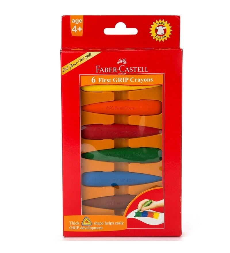 Faber Castell First Grip Crayons (Pack of 6) faber castell 6 first grip crayons Faber Castell First Grip Crayons (Pack of 6)