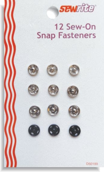 Sewrite 12 Sew-On Snap Fasteners - D50199 - CraftAdda