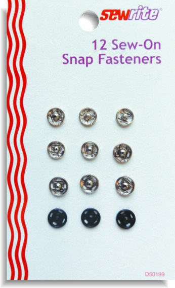 Sewrite 12 Sew-On Snap Fasteners 12 sew on snap fasteners Sewrite 12 Sew-On Snap Fasteners
