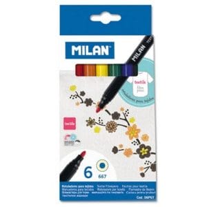 Milan - Box of 6 Fibrepens for painting on Fabric
