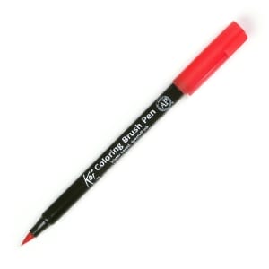 Sakura Koi Coloring Brush Pen - Vermilion (Pack of 3)